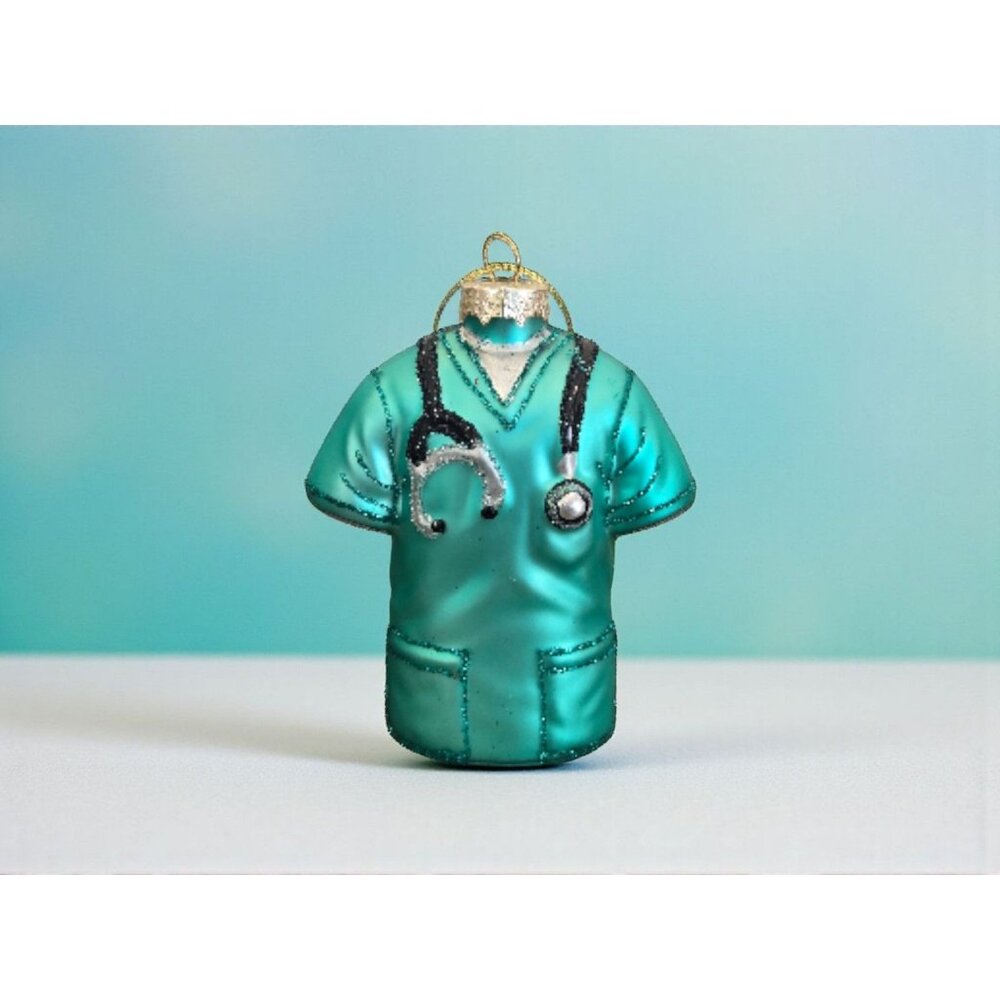 New Green Glass Medical Doctor Jacket Christmas Tree Ornament Decor